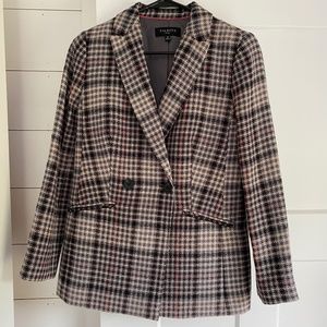 TALBOTS Double Breasted Bradwell Plaid Blazer